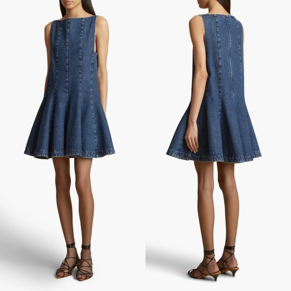 KHAITE Mags Denim Sleeveless Minidress